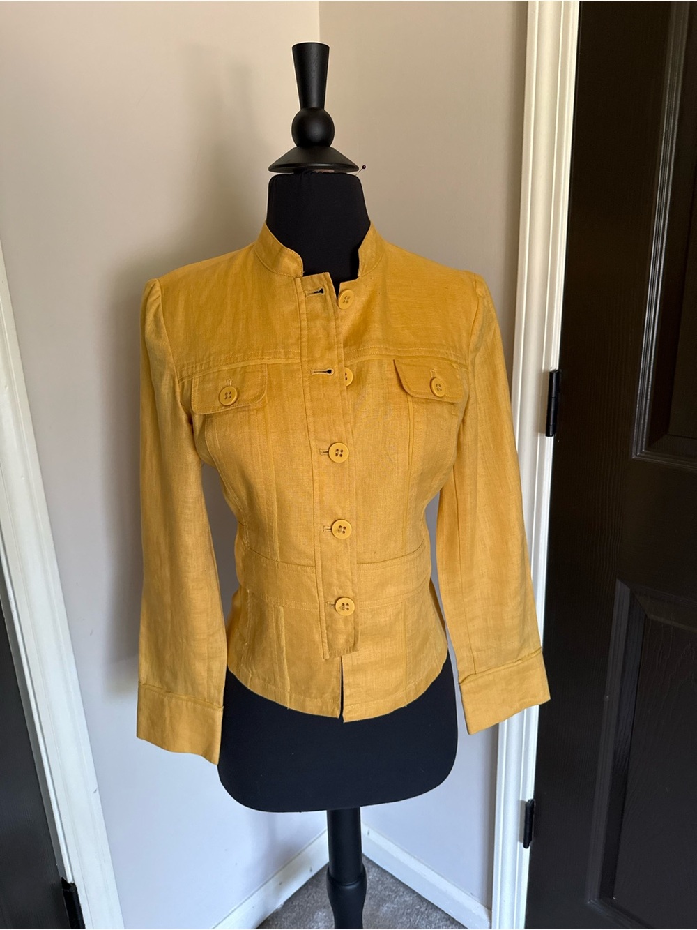 Coldwater Creek Mustard Yellow Tailored Button Jacket